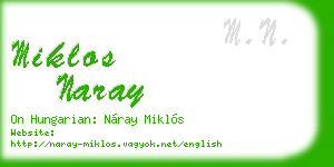 miklos naray business card