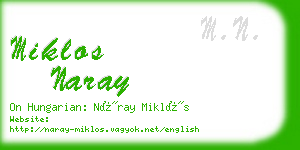 miklos naray business card